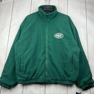 Vintage New York NY Jets Large Game Day Reversible Fleece Jacket Green New Men‎